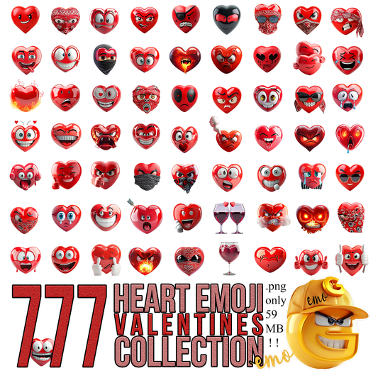 777 Heart Emoji Collection
